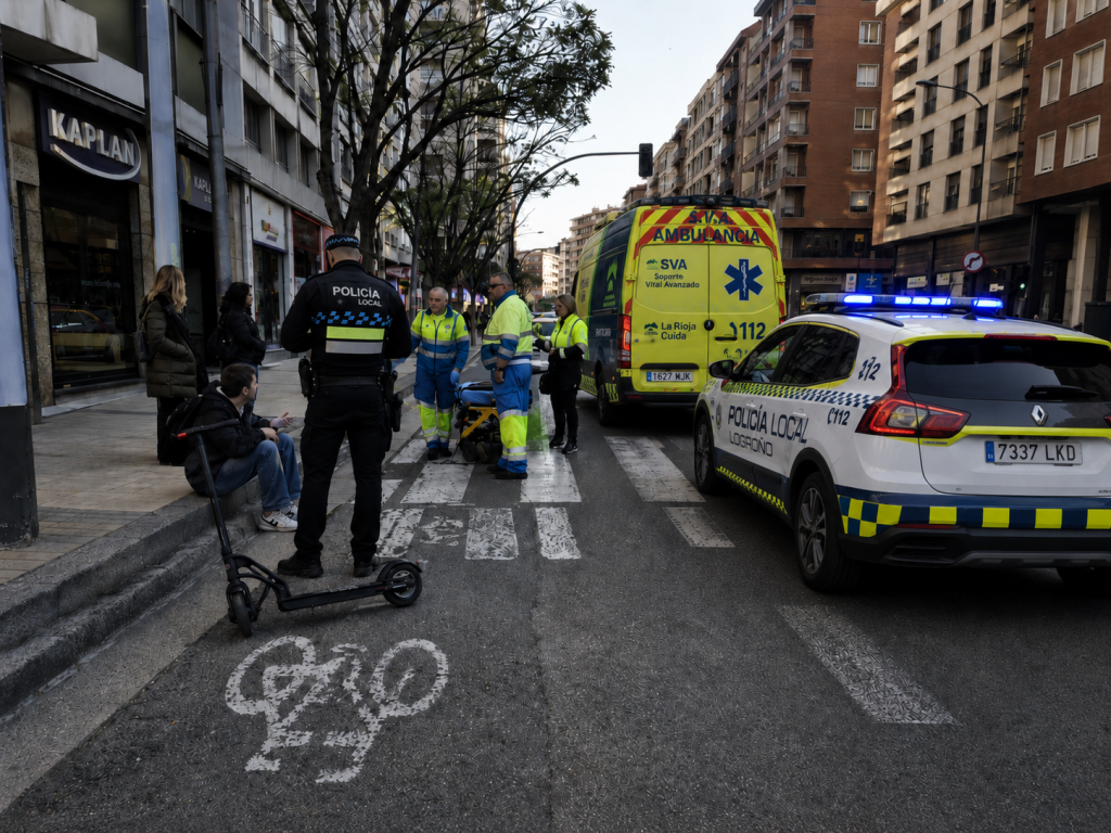 Atropellada una mujer que circulaba en patinete en Logroño